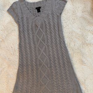 Frenchi Gray Cable Knit Sweater Dress size small